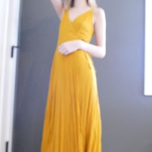 Yellow Wrap Maxi Dress